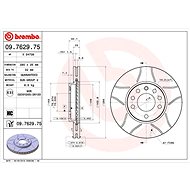BREMBO brzdový kotouč 09.7629.75, sada 2 ks - Brake Disc