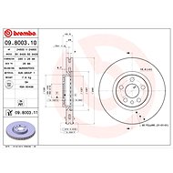 BREMBO brzdový kotouč 09.8003.10, sada 2 ks - Brake Disc