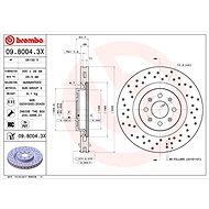 BREMBO brzdový kotouč 09.8004.3X, sada 2 ks - Brake Disc