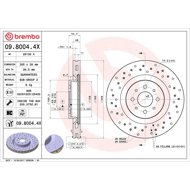 BREMBO brzdový kotouč 09.8004.4X, sada 2 ks - Brake Disc