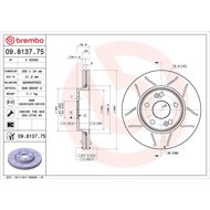 BREMBO brzdový kotouč 09.8137.75, sada 2 ks - Brake Disc