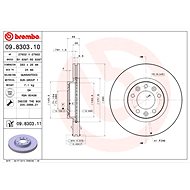 BREMBO brzdový kotouč 09.8303.11, sada 2 ks - Brake Disc