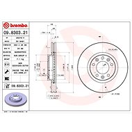BREMBO brzdový kotouč 09.8303.21, sada 2 ks - Brake Disc