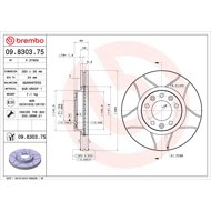BREMBO brzdový kotouč 09.8303.75, sada 2 ks - Brake Disc