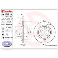 BREMBO brake disc 09.8519.10, set of 2 - Brake Disc