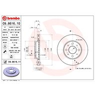 BREMBO brake disc 09.8616.10, set of 2 - Brake Disc