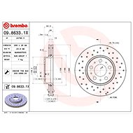 BREMBO brake disc 09.8633.1X, set of 2 - Brake Disc
