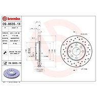 BREMBO brake disc 09.8635.1X, set of 2 - Brake Disc