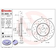 BREMBO brake disc 09.8665.1X, set of 2 - Brake Disc