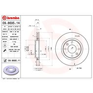 BREMBO brake disc 09.8695.14, set of 2 - Brake Disc