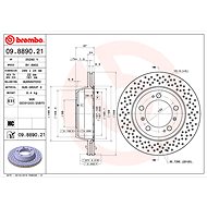 BREMBO brake disc 09.8890.21, set of 2 - Brake Disc