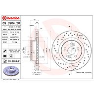 BREMBO brake disc 09.8904.21, set of 2 - Brake Disc