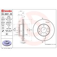 BREMBO brake disc 09.8931.21, set of 2 - Brake Disc