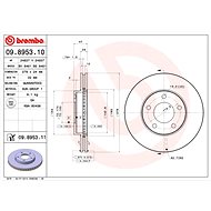 BREMBO brake disc 09.8953.10, set of 2 - Brake Disc