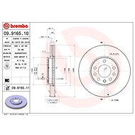 BREMBO brake disc 09.9165.10, set of 2 - Brake Disc