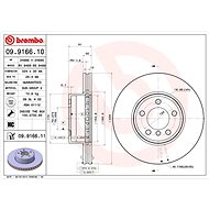 BREMBO brake disc 09.9166.10, set of 2 - Brake Disc