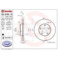 BREMBO brake disc 09.9185.11, set of 2 - Brake Disc
