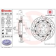 BREMBO brake disc 09.9315.23, set of 2 - Brake Disc