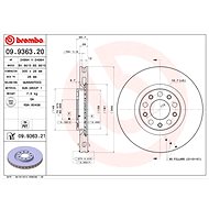 BREMBO brake disc 09.9363.21, set of 2 - Brake Disc
