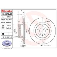 BREMBO brake disc 09.9374.21, set of 2 - Brake Disc