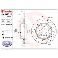 BREMBO brake disc 09.9425.1X, set of 2 - Brake Disc