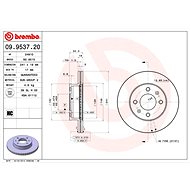 BREMBO brake disc 09.9537.20, set of 2 - Brake Disc