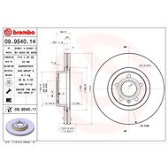 BREMBO brake disc 09.9540.14, set of 2 - Brake Disc