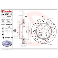 BREMBO brake disc 09.9573.1X, set of 2 - Brake Disc