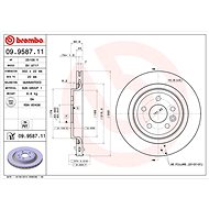 BREMBO brake disc 09.9587.11, set of 2 - Brake Disc