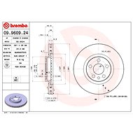 BREMBO brake disc 09.9609.24, set of 2 - Brake Disc