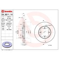 BREMBO brake disc 09.9611.14, set of 2 - Brake Disc