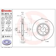 BREMBO brake disc 09.9616.11, set of 2 - Brake Disc