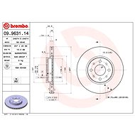 BREMBO brake disc 09.9631.14, set of 2 - Brake Disc