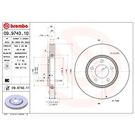 BREMBO brake disc 09.9743.10, set of 2 - Brake Disc