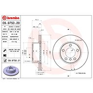 BREMBO brake disc 09.9750.21, set of 2 - Brake Disc