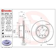 BREMBO brake disc 09.9752.11, set of 2 - Brake Disc