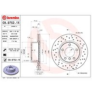 BREMBO brake disc 09.9752.1X, set of 2 - Brake Disc