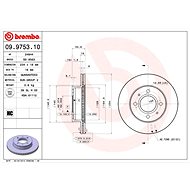 BREMBO brake disc 09.9753.10, set of 2 - Brake Disc