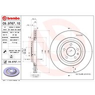 BREMBO brake disc 09.9767.11, set of 2 - Brake Disc