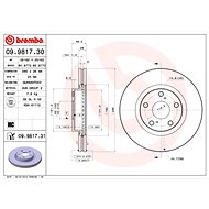 BREMBO brake disc 09.9817.30, set of 2 - Brake Disc