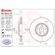 BREMBO brake disc 09.9818.11, set of 2 - Brake Disc