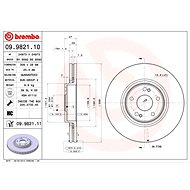 BREMBO brake disc 09.9821.11, set of 2 - Brake Disc