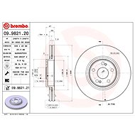 BREMBO brake disc 09.9821.20, set of 2 - Brake Disc