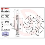 BREMBO brake disc 09.9825.11, set of 2 - Brake Disc