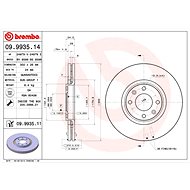 BREMBO brake disc 09.9935.14, set of 2 - Brake Disc