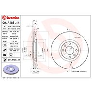 BREMBO brake disc 09. A185.14, set of 2 - Brake Disc