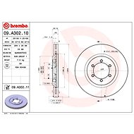 BREMBO brake disc 09. A302.10, set of 2 - Brake Disc