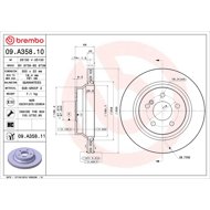 BREMBO brake disc 09. A358.10, set of 2 - Brake Disc
