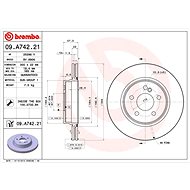BREMBO brake disc 09. A742.21, set of 2 - Brake Disc