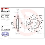 BREMBO brake disc 09. A761.1X, set of 2 - Brake Disc